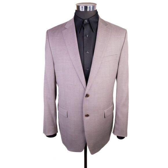 Ralph Lauren Mens 2-Pcs Suit Solid Light Brown Jacket Sz 42R 34Wx27L Pants Wool - Picture 2 of 16